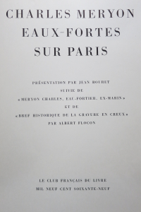 Charles Meryon Eaux fortes sur Paris