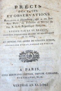 Précis des faits et observations relatifs à l'inondation qui a lieu dans Paris